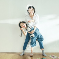 牛仔的夏天_亲子照