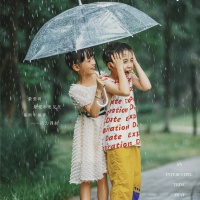 Walking in the rain_儿童街拍