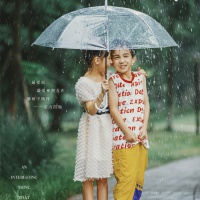 Walking in the rain_儿童街拍